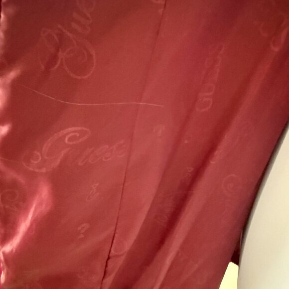 Guess Los Angeles Stylish Burgundy Double-Breasted Belted Coat - Size XS - Picture 6 of 10